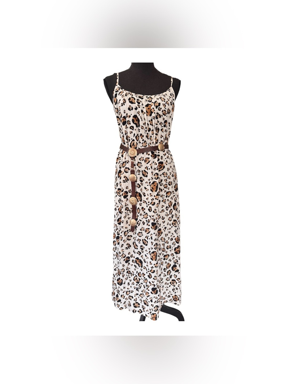 Corey Lynn Calter Anthropologie Arabella Leopard Midi Tank Dress,Size XS - Picture 8 of 11